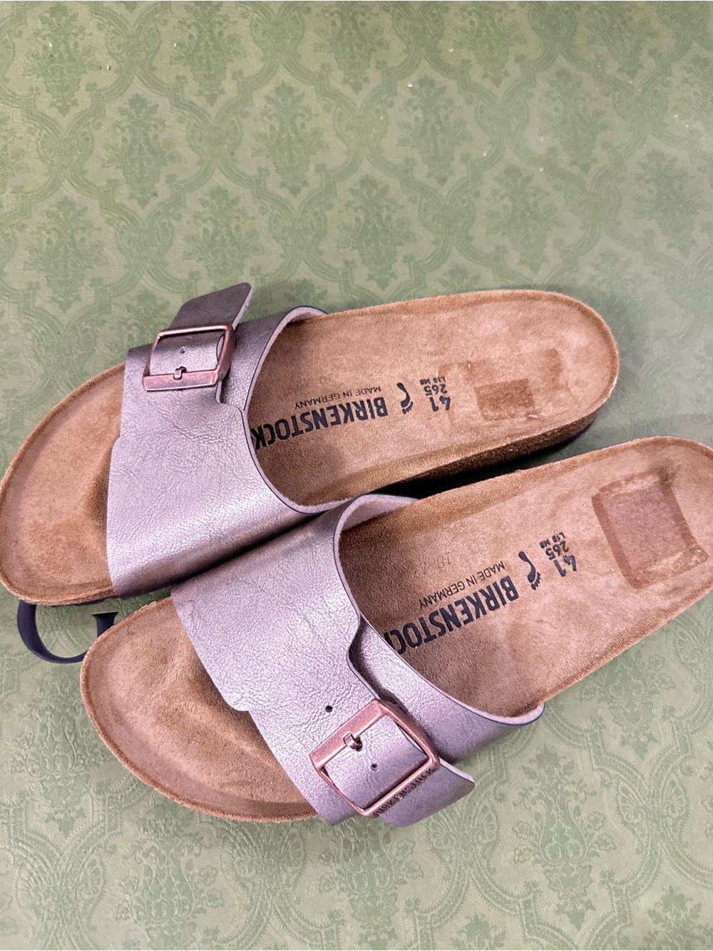 Birkenstock Metallic Single-Strap Slide Sandals - Rose Gold